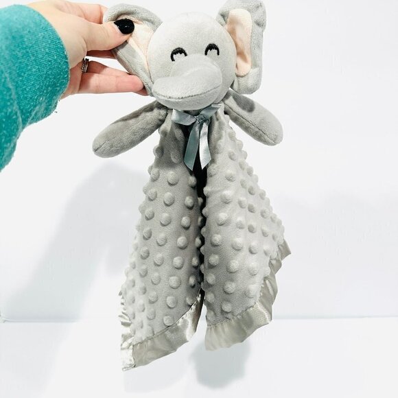 Pro Goleem Plush Grey Elephant Sensory Dot Crinkle Ears Lovey Security Blanket - Picture 7 of 7